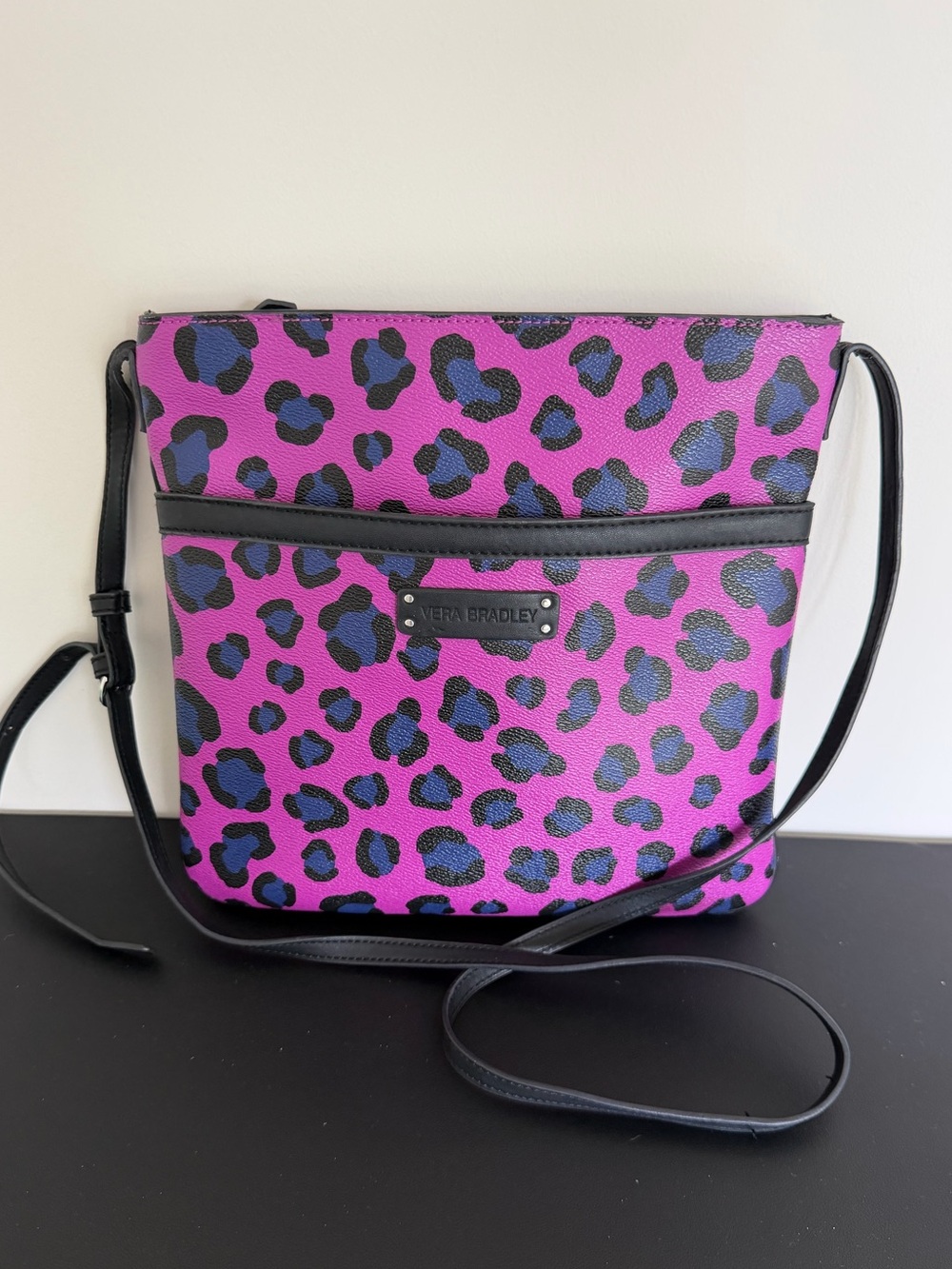 Vera Bradley Leopard Print Crossbody Bag Pink Blue Black